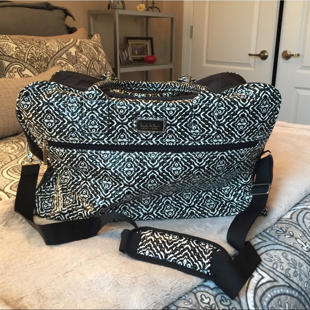 Nicole Miller Black and White Travel Bag